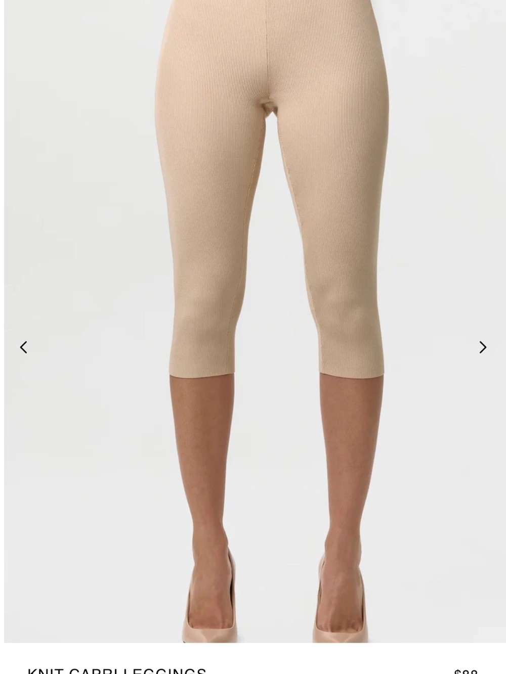 naked wardrobe Ribbed Capri Leggings in Taupe size XL